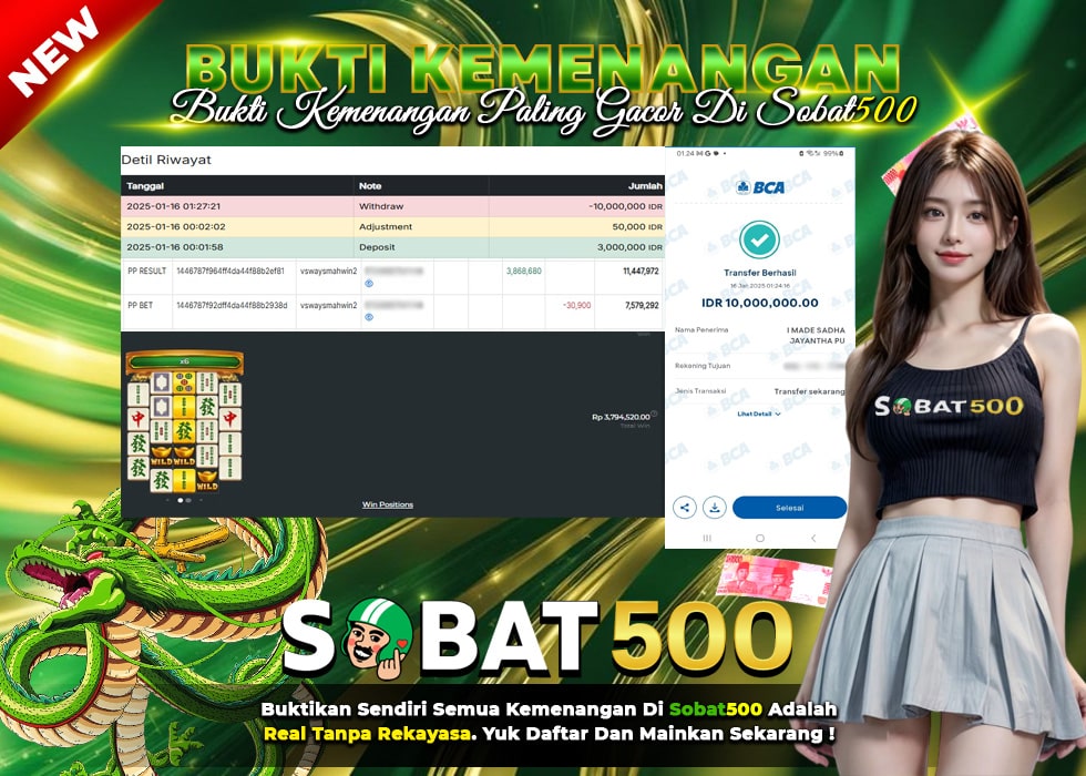 BUKTI JACKPOT SLOT MAHJONG WINS 2 TERPERCAYA DI INDONESIA TGL 16-01-2025